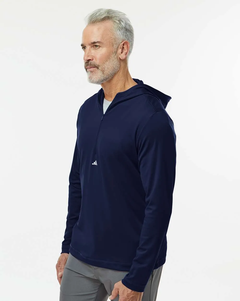 Adidas A596 Lightweight Performance Quarter-Zip Hooded Pullover