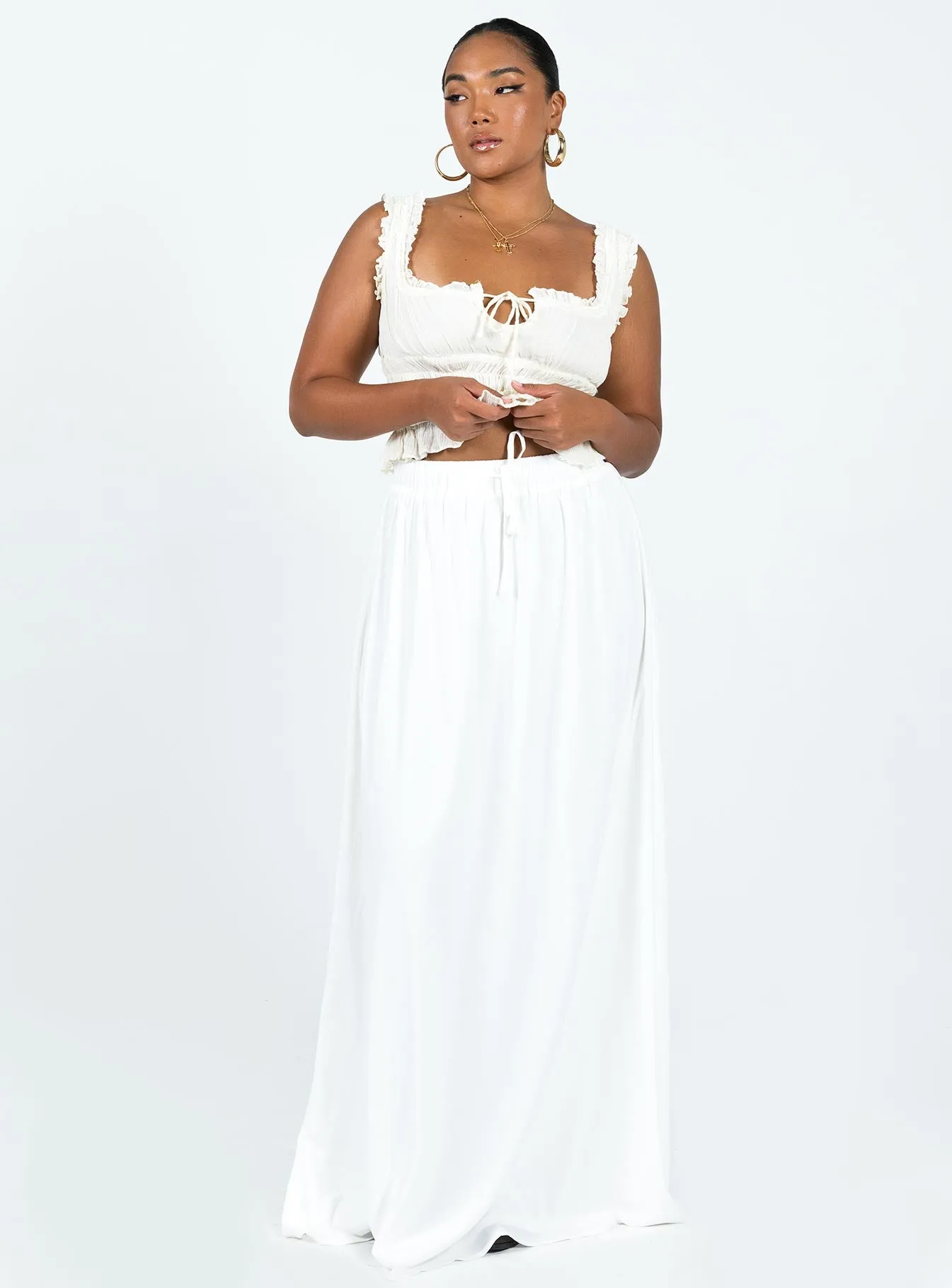 Anada Maxi Skirt White