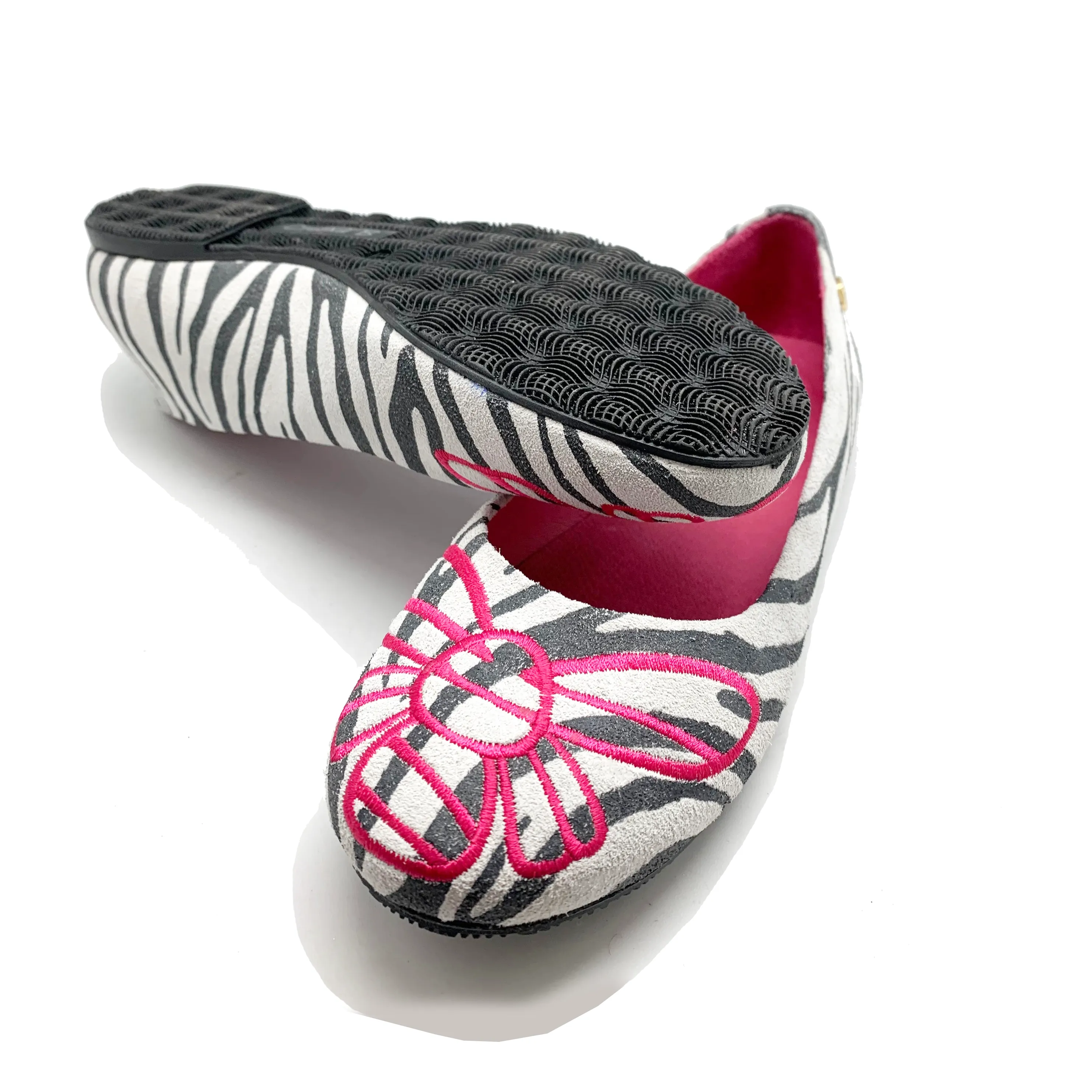 Bee Free -Zebra leather Ballerina