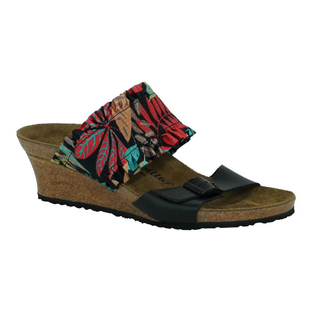 Birkenstock Papillio Women's Della Sandals Birko-Flor Flower Frill Black 36 N