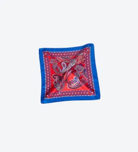 Blue-Red Full Paisley Pocket Square