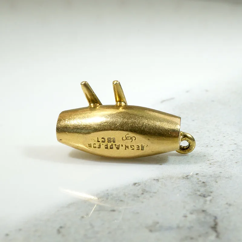 Chubby Minimalist Canoe Charm in 18ct Gold