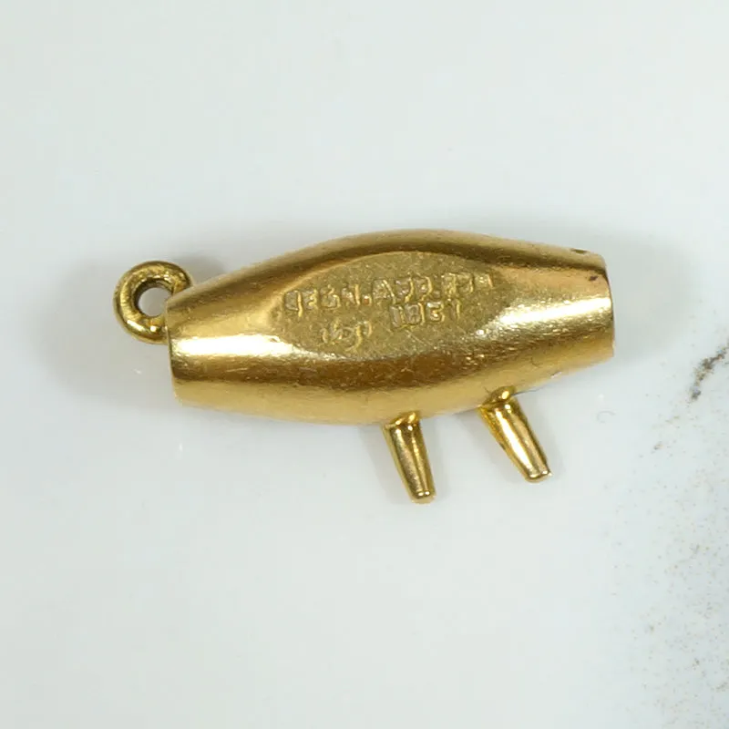 Chubby Minimalist Canoe Charm in 18ct Gold