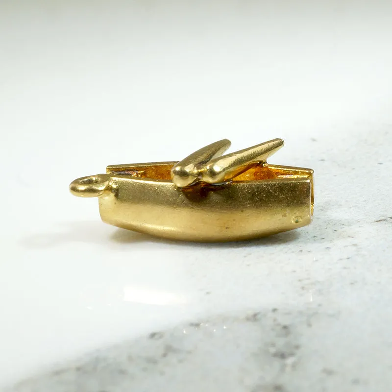 Chubby Minimalist Canoe Charm in 18ct Gold