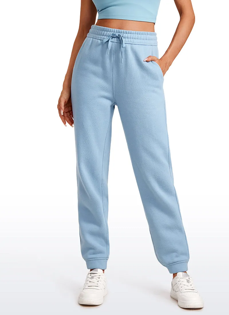 Cotton Fleece Lined High Rise Sweatpants 28''