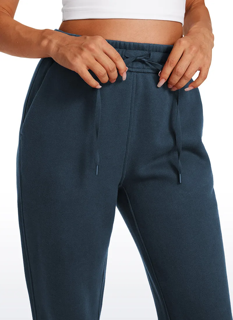 Cotton Fleece Lined High Rise Sweatpants 28''