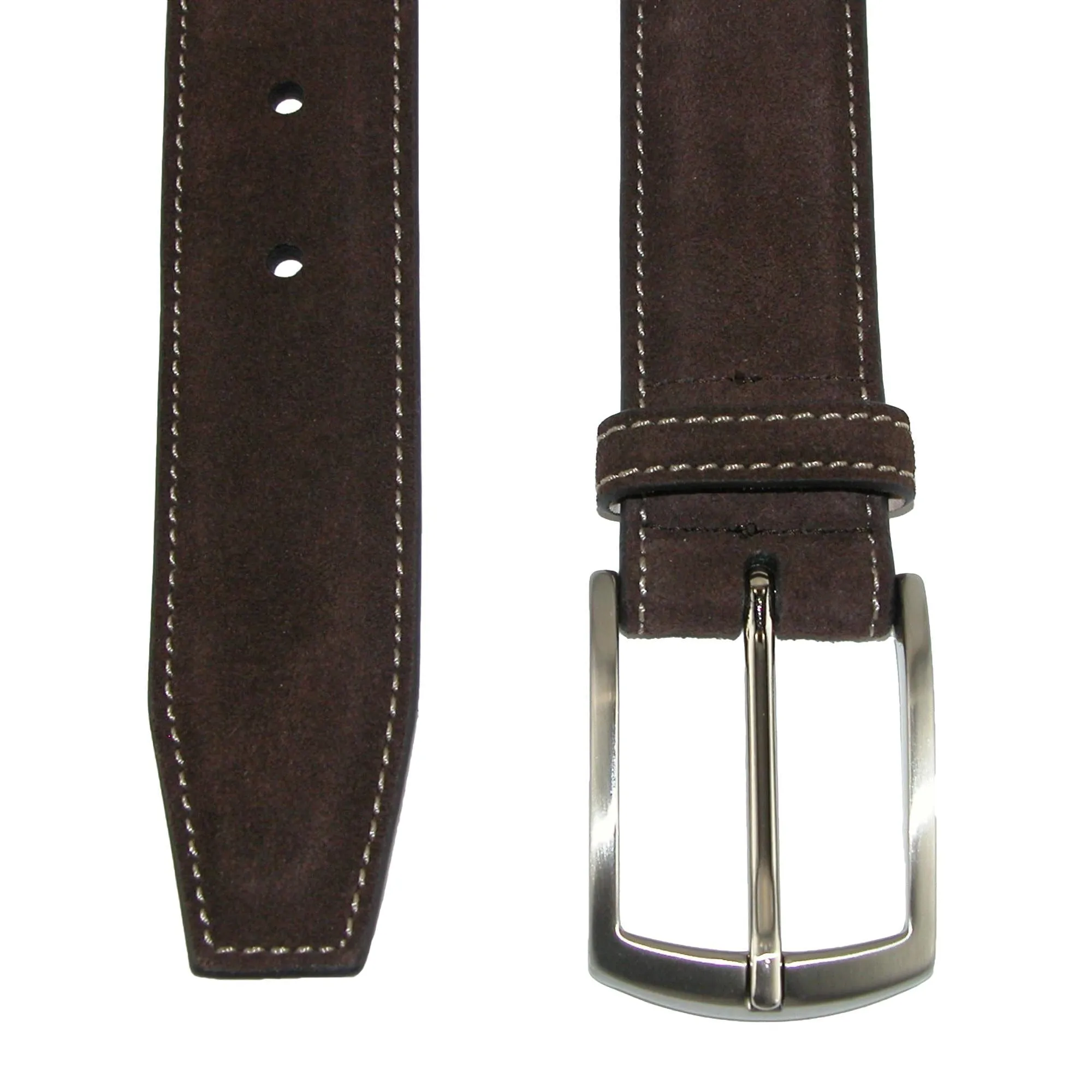 CrookhornDavis Men's Monza Suede Belt with Contrast Stitch