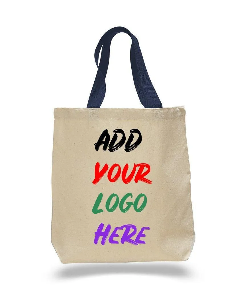 CUSTOM COTTON CANVAS TOTE BAGS WITH CONTRAST HANDLES