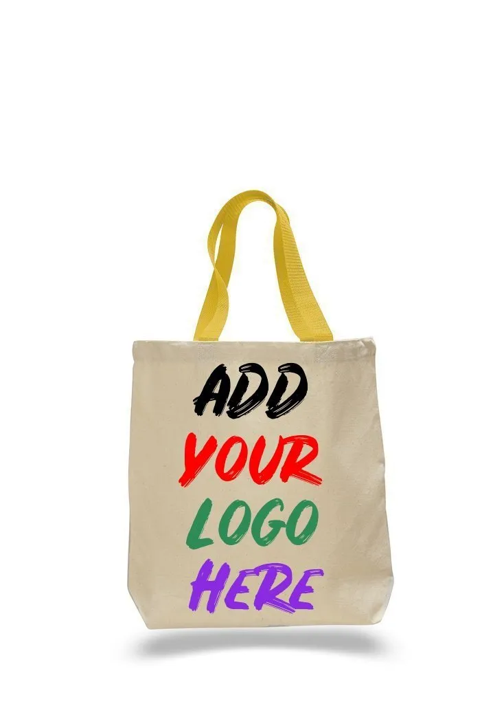 CUSTOM COTTON CANVAS TOTE BAGS WITH CONTRAST HANDLES