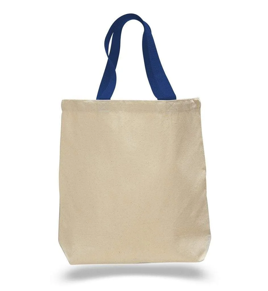 CUSTOM COTTON CANVAS TOTE BAGS WITH CONTRAST HANDLES