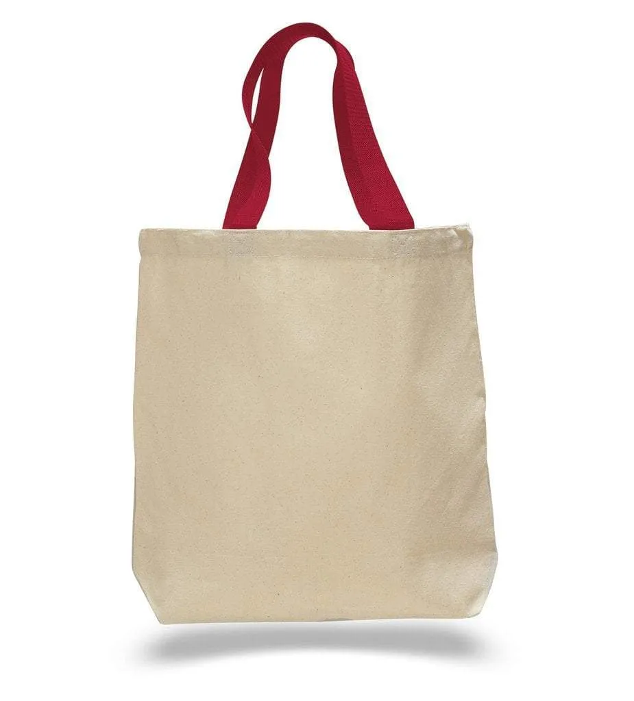 CUSTOM COTTON CANVAS TOTE BAGS WITH CONTRAST HANDLES