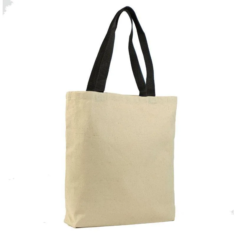 CUSTOM COTTON CANVAS TOTE BAGS WITH CONTRAST HANDLES