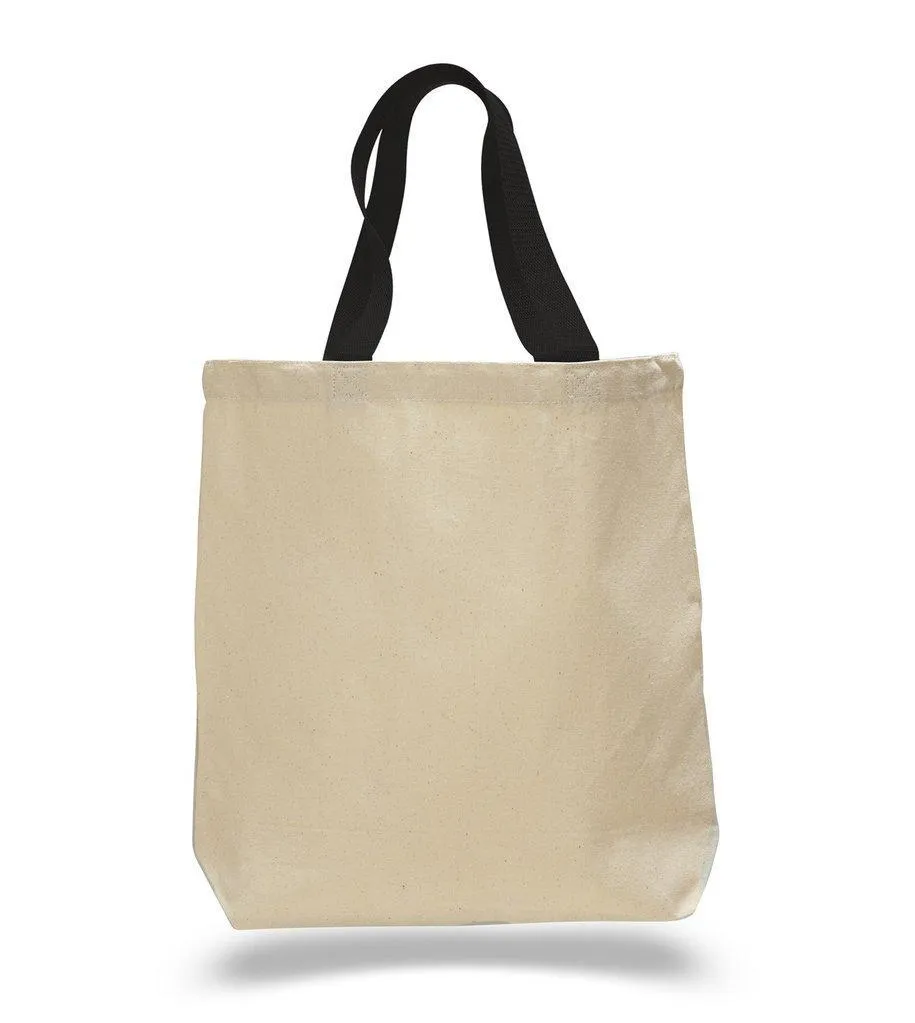 CUSTOM COTTON CANVAS TOTE BAGS WITH CONTRAST HANDLES