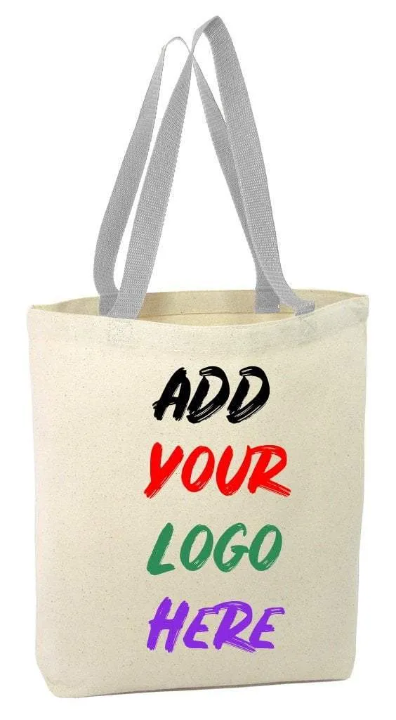 CUSTOM COTTON CANVAS TOTE BAGS WITH CONTRAST HANDLES