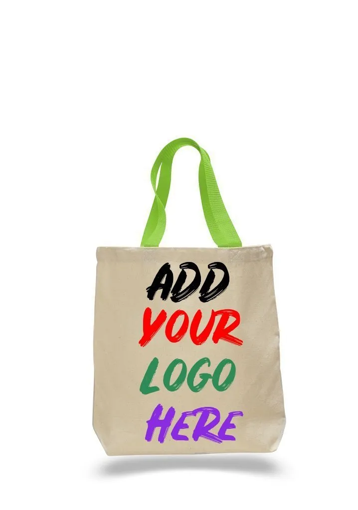 CUSTOM COTTON CANVAS TOTE BAGS WITH CONTRAST HANDLES