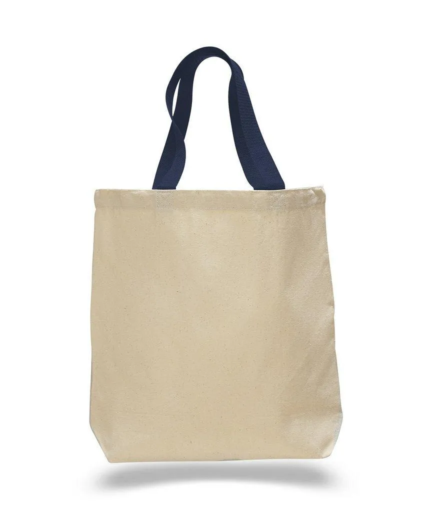 CUSTOM COTTON CANVAS TOTE BAGS WITH CONTRAST HANDLES