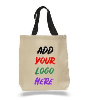 CUSTOM COTTON CANVAS TOTE BAGS WITH CONTRAST HANDLES