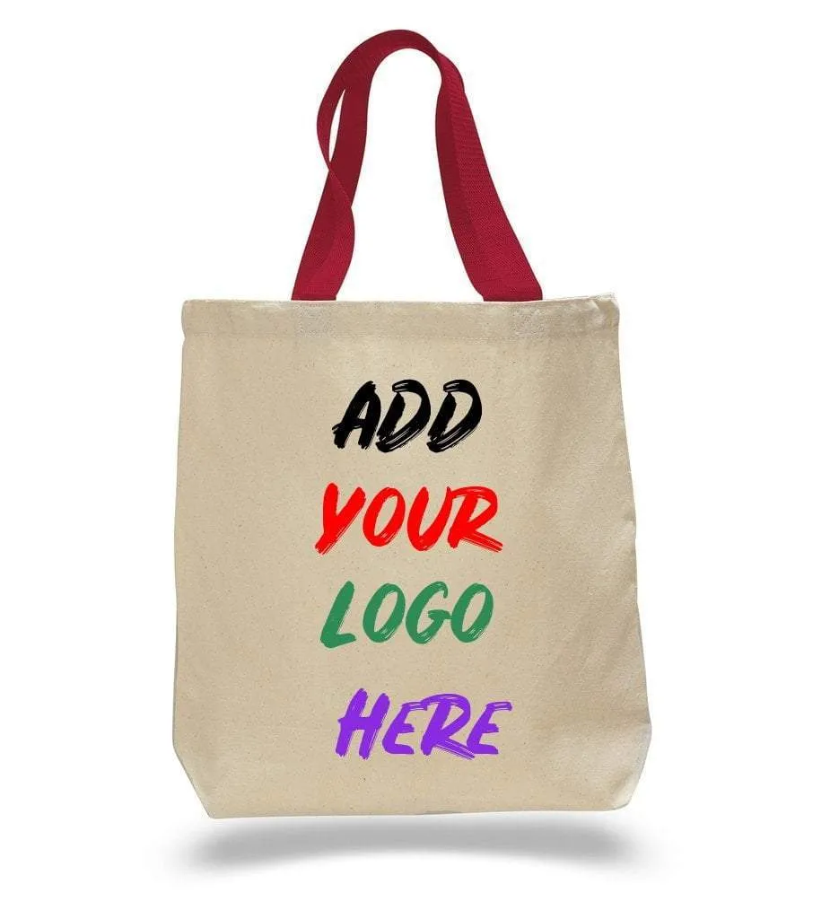 CUSTOM COTTON CANVAS TOTE BAGS WITH CONTRAST HANDLES