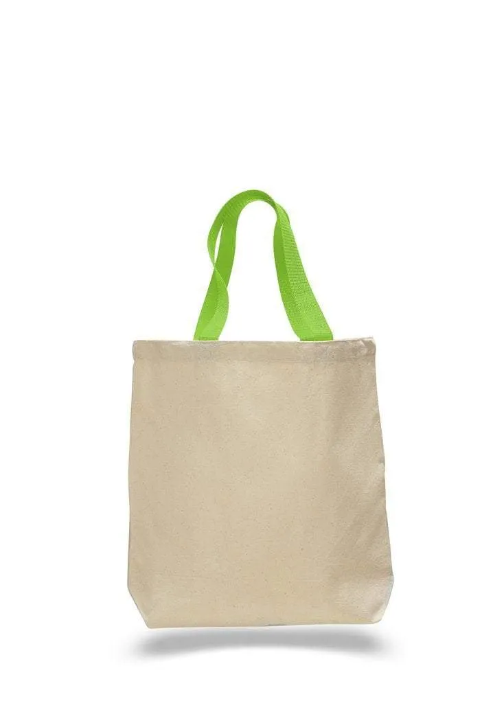 CUSTOM COTTON CANVAS TOTE BAGS WITH CONTRAST HANDLES