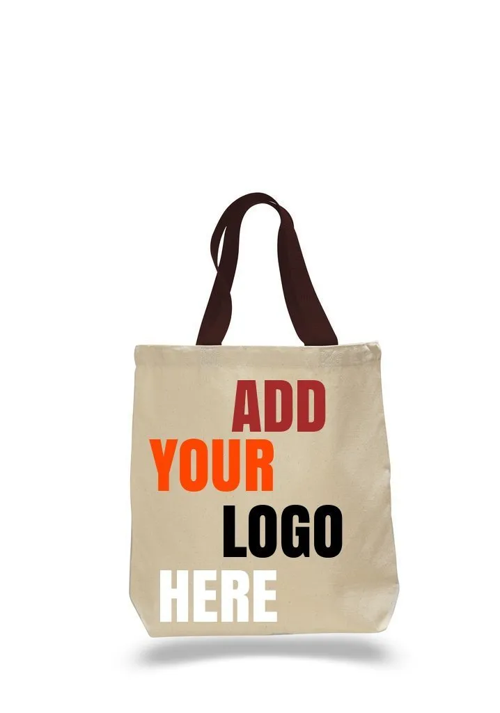 CUSTOM COTTON CANVAS TOTE BAGS WITH CONTRAST HANDLES