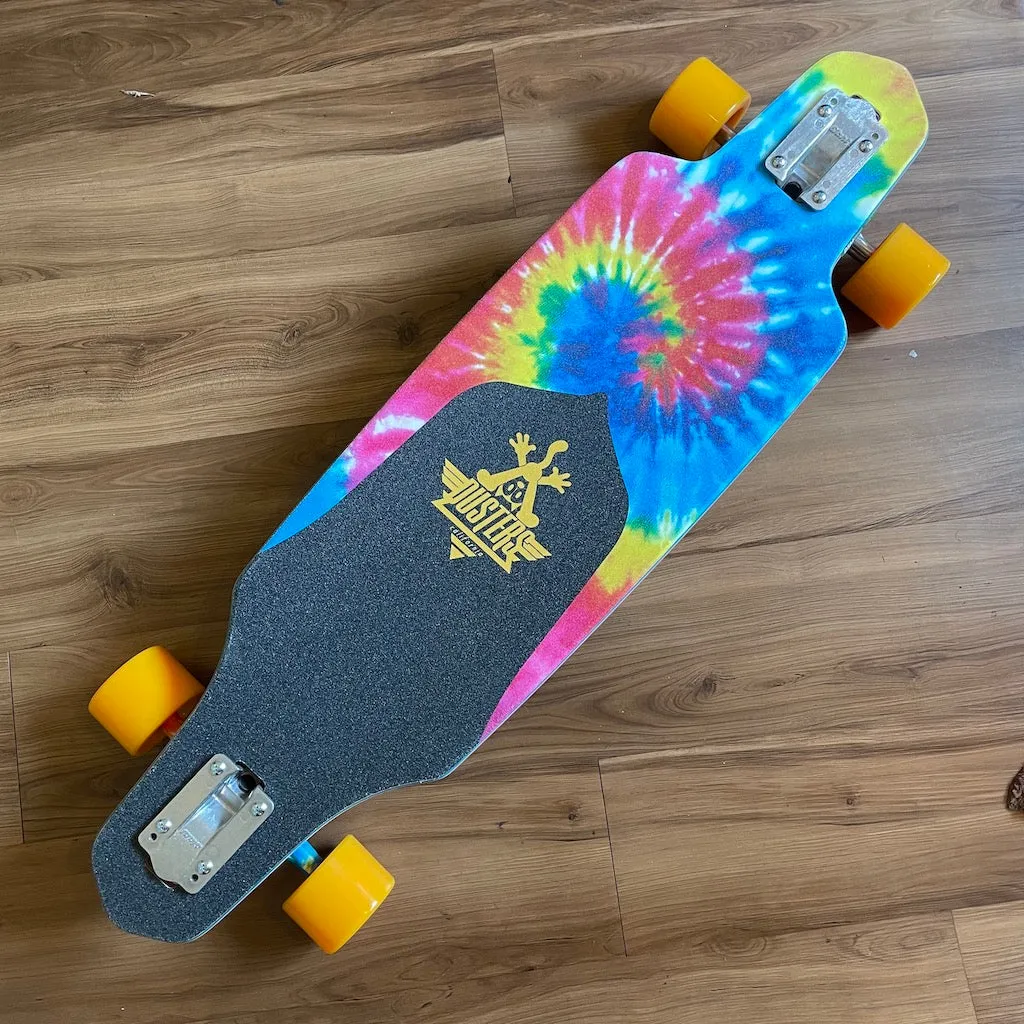 DUSTERS - Channel Felix The Cat Tie-Dye 34" Drop Through Longboard