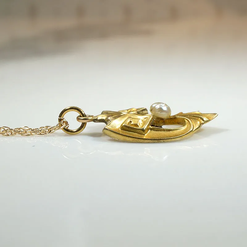 Edwardian Gold & Pearl Pendant