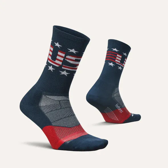 Elite Light Cushion Mini Crew Sock in USA Navy