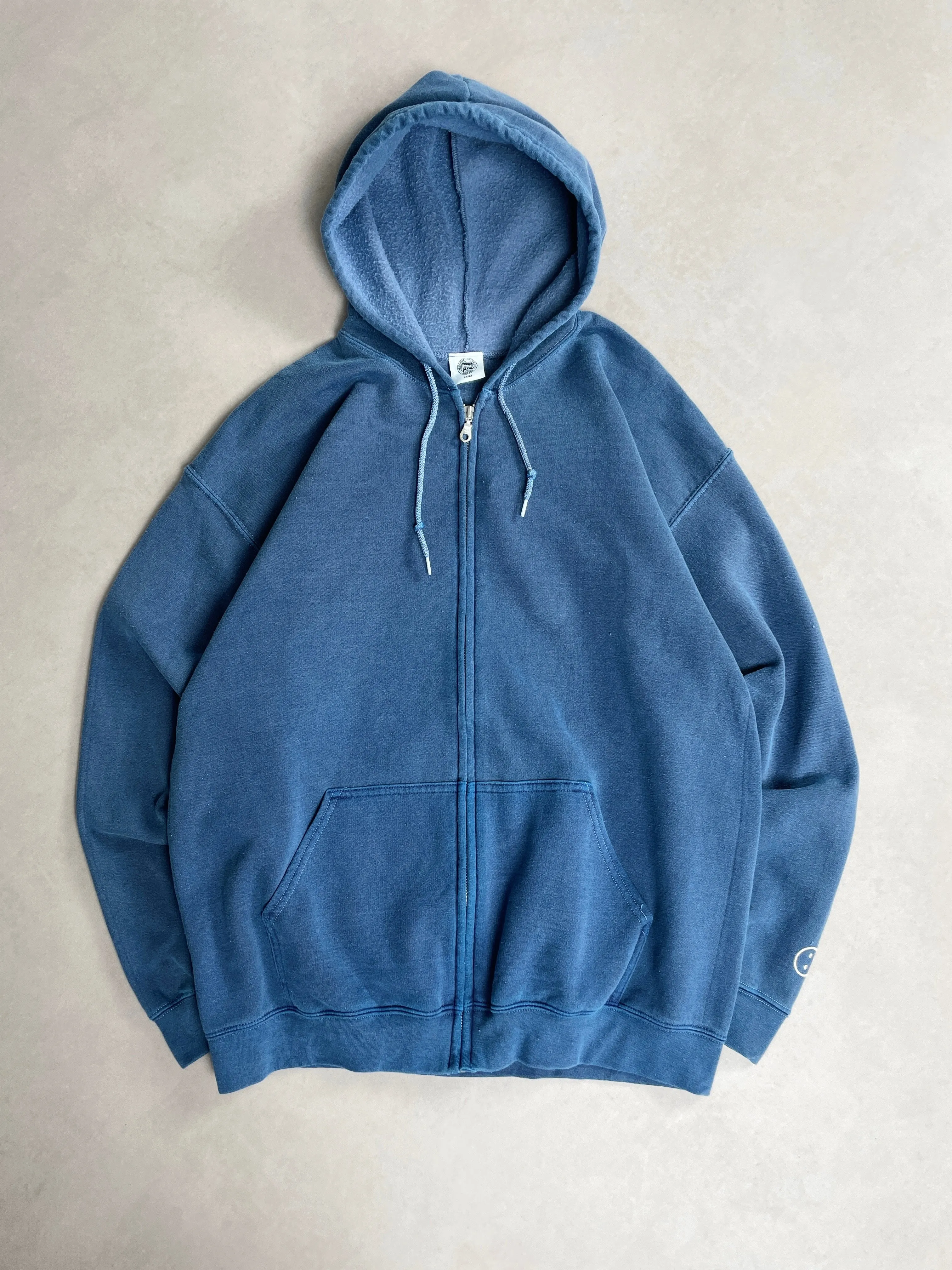 Essentials Vintage Washed Zip Up Hoodie - Navy