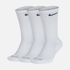 Everyday Plush Cushioned Training Crew Socks, White, 3 Pairs