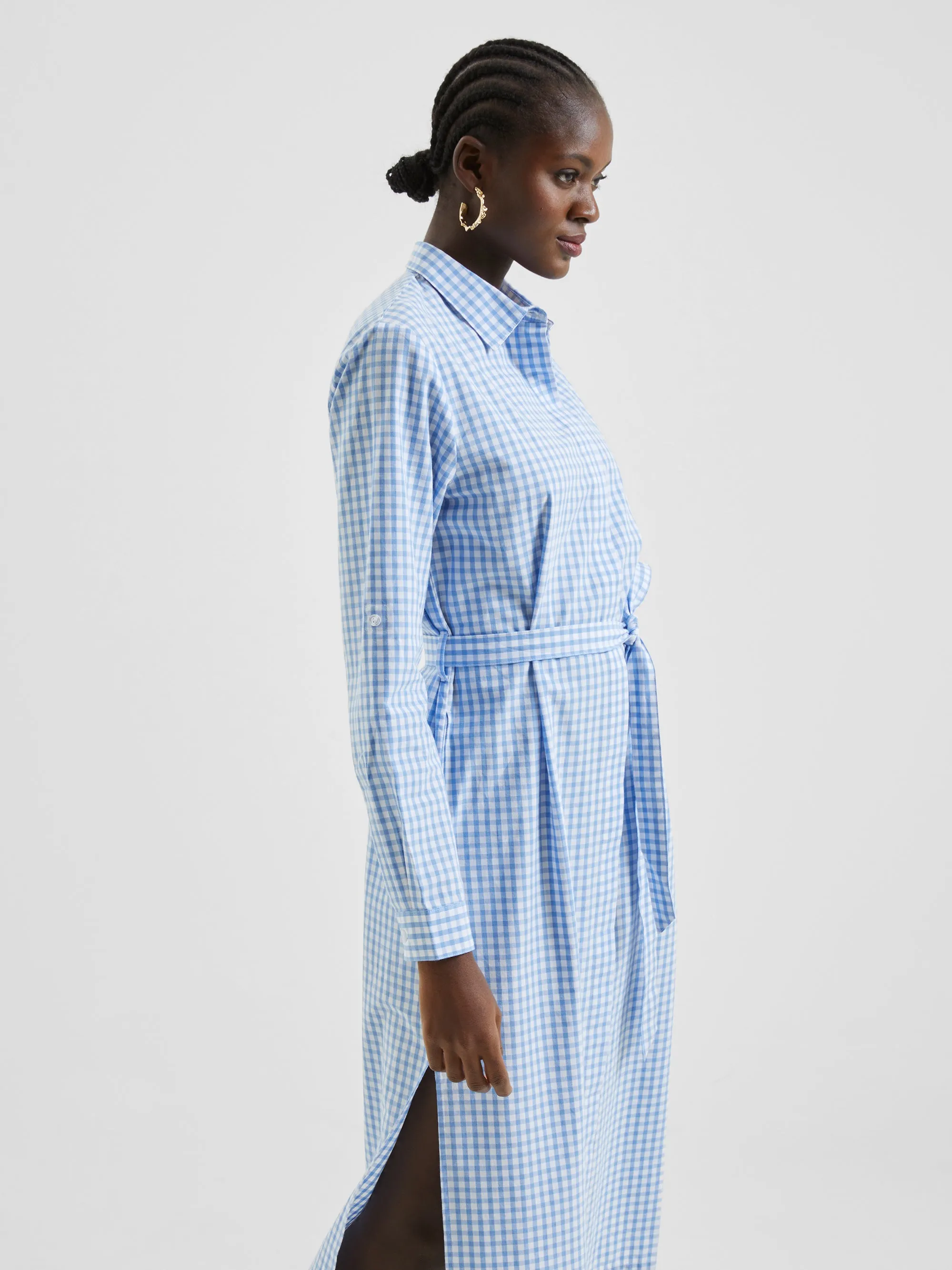 Gingham Button-Through Shirt Dress