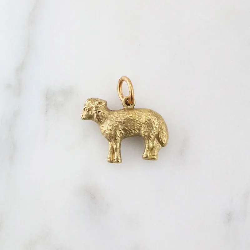 Golden Fleece Lamb Charm in 14k Gold