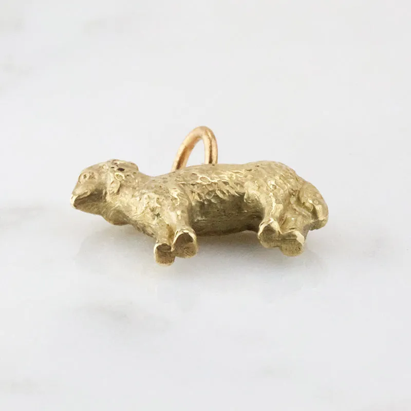 Golden Fleece Lamb Charm in 14k Gold