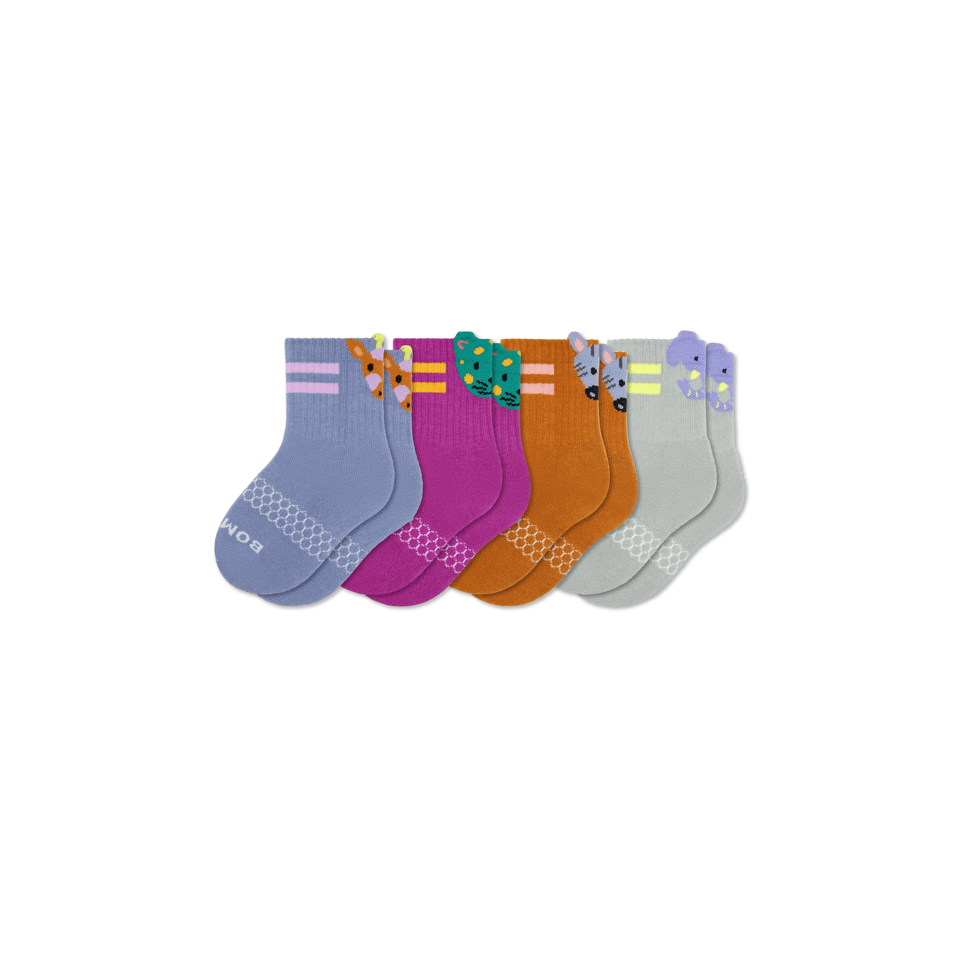 Junior Safari Stripe Calf Sock 4-Pack