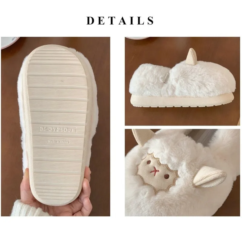 Kawaii Lamb Cotton Slippers