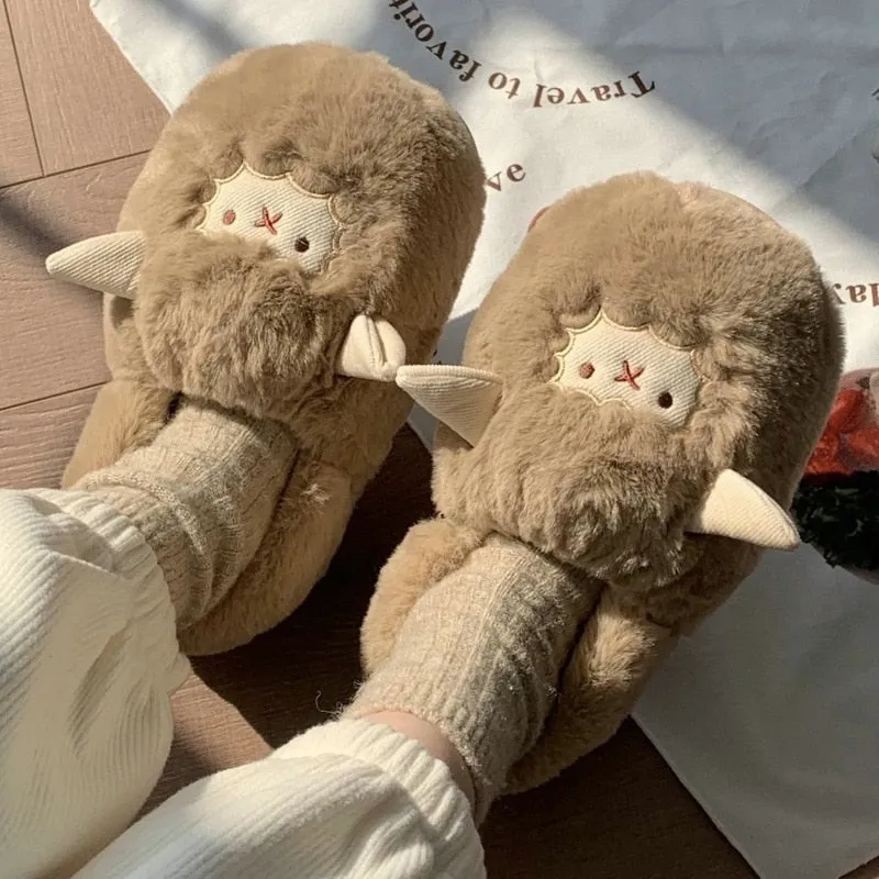 Kawaii Lamb Cotton Slippers