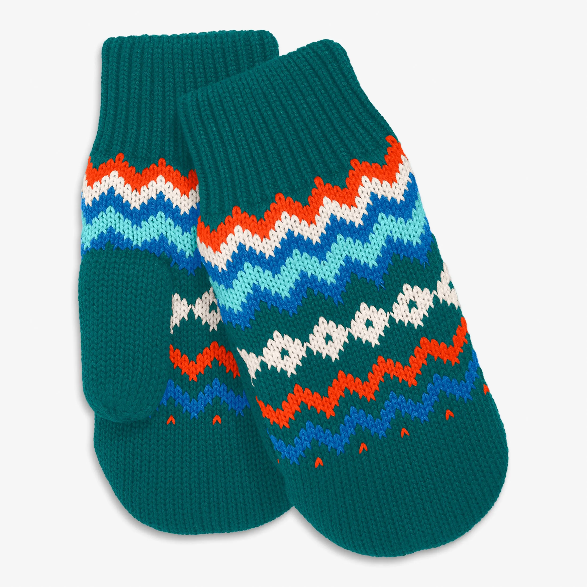 Kids fleece-lined fair isle mittens