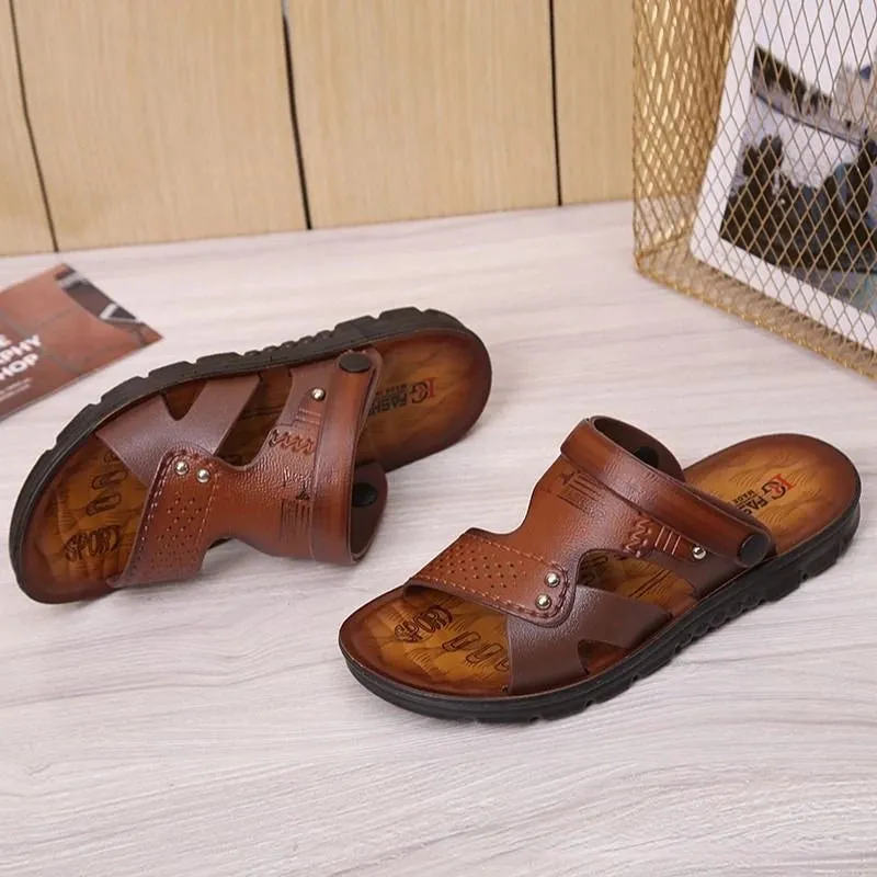 Men's Beach Open Toe Shoes Sandals Non-slip Men's Slippers Breathable Footwear Summer Outdoor