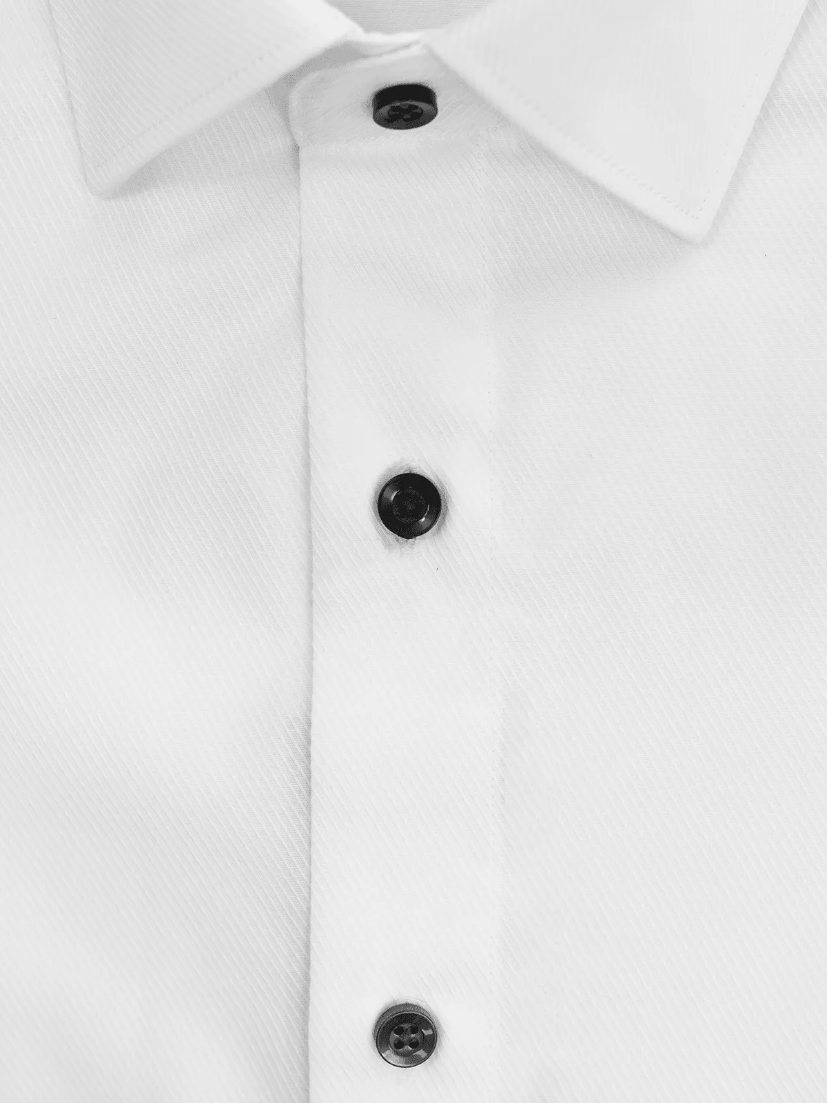 Men's White Cotton Contrast Button Shirt