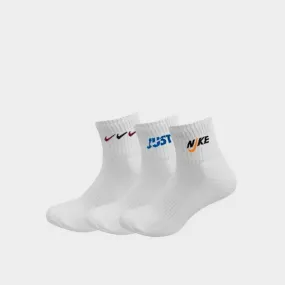 Nike Unisex Training Ankle Socks (3 Pairs) White/Multi _ 181968 _ Multi