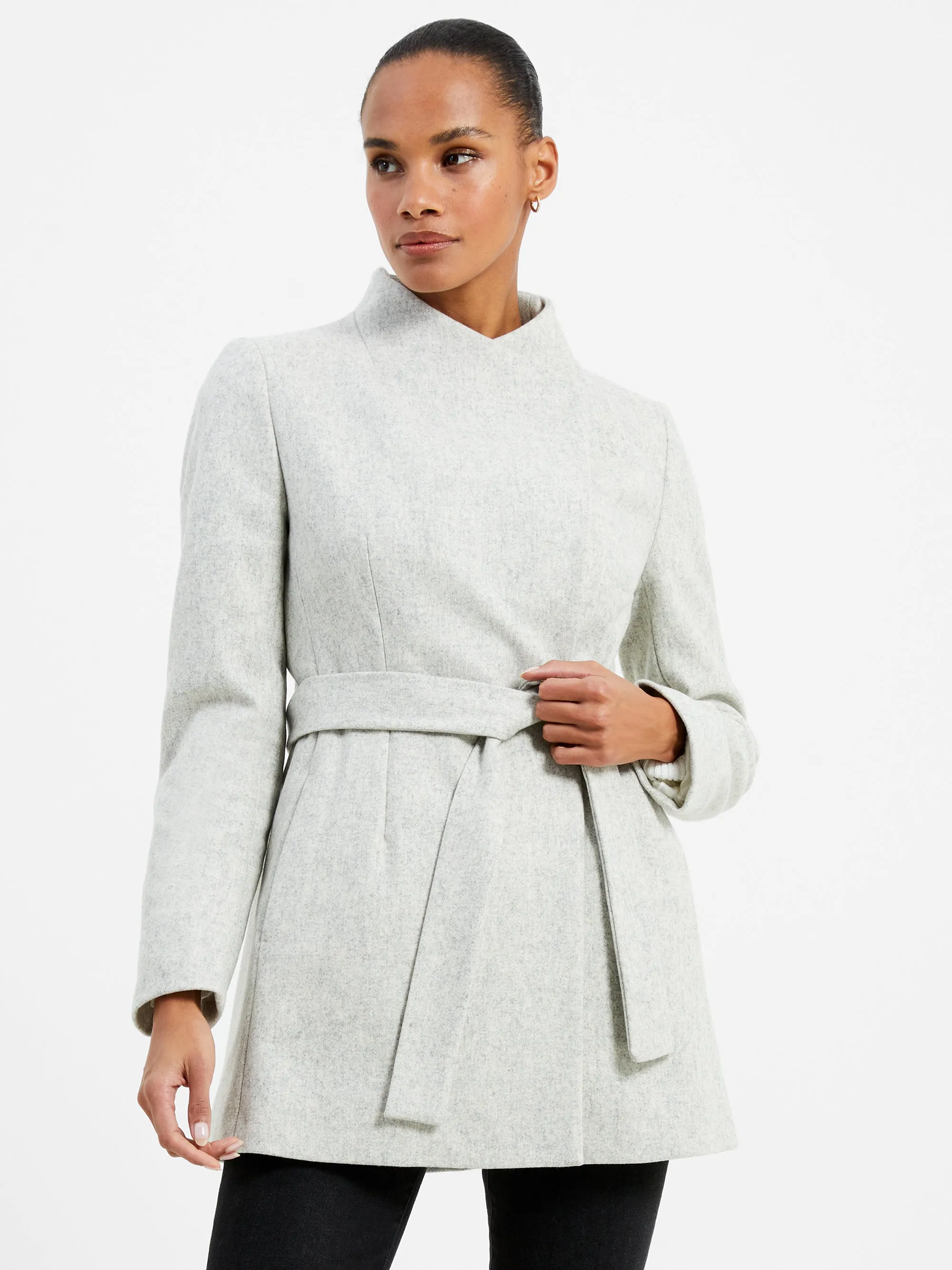 Platform Felt Crossover Coat