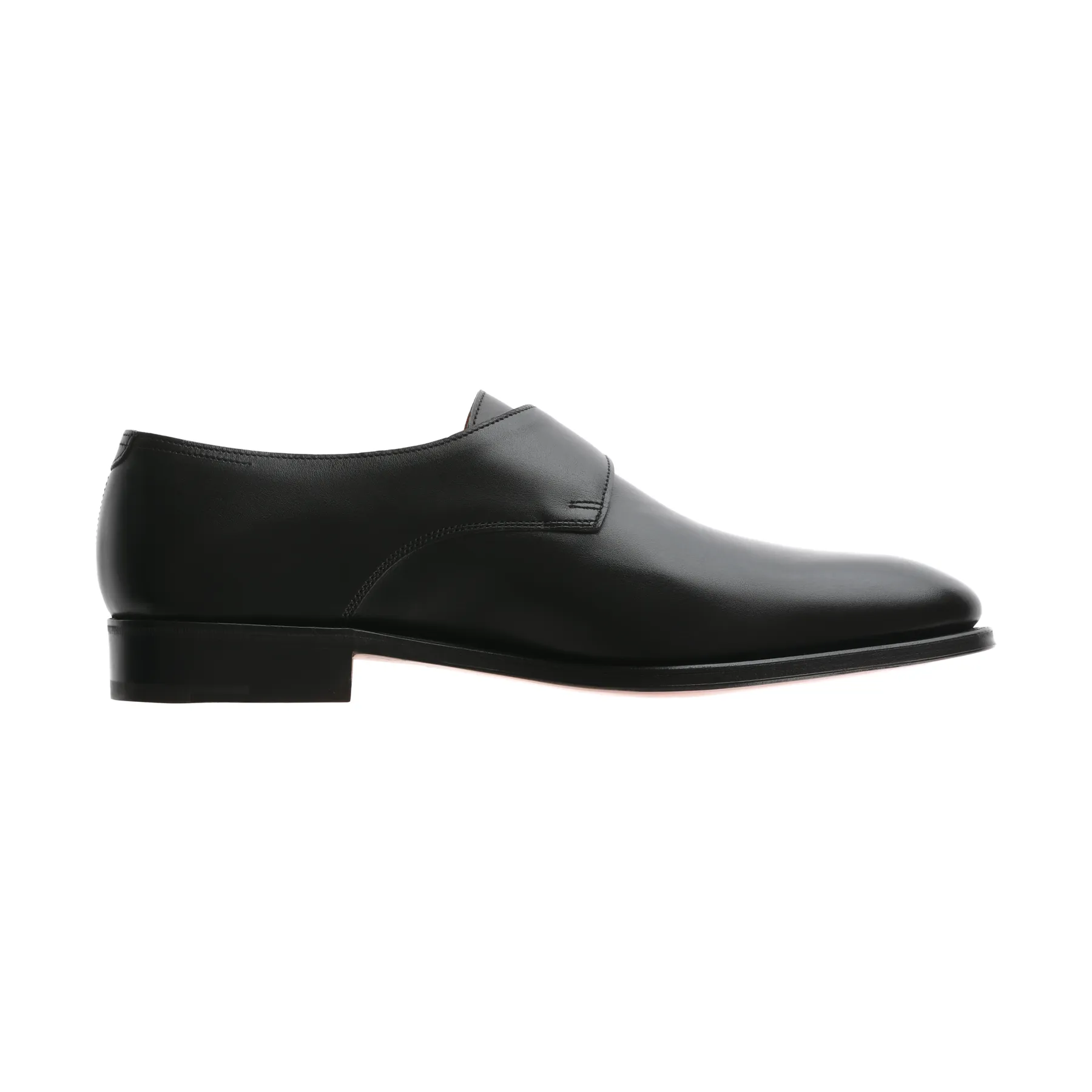 "Ashill" Leather Single-Monk Shoes in Black