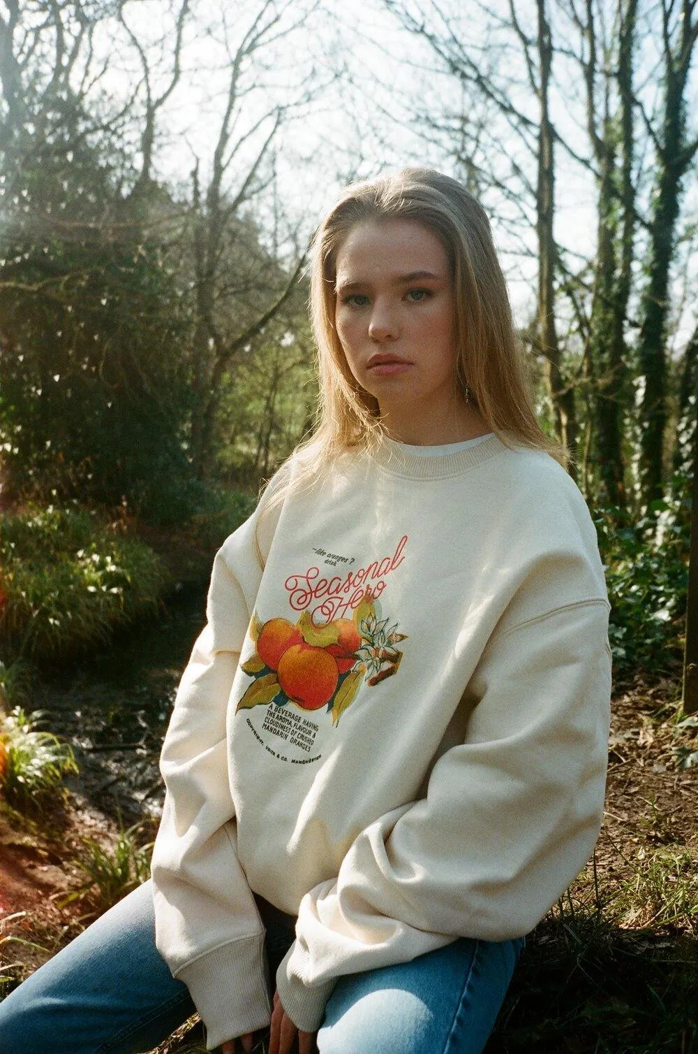 Seasonal Hero 'Oranges' Oversized Sweater - Organic Natural