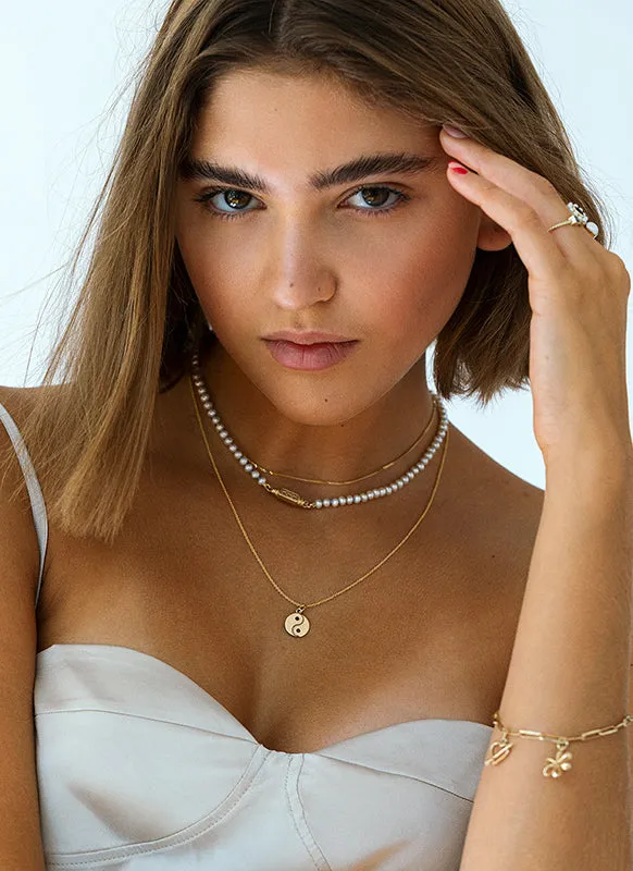 Tatum pearl necklace 14k gold