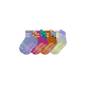 Toddler Safari Stripe Gripper Calf Sock 4-Pack