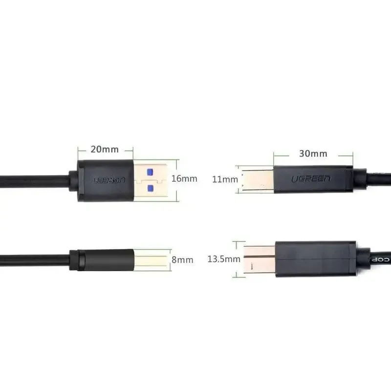 UGREEN 2m USB 3.0  A Male to B Male Printer Cable (10372)