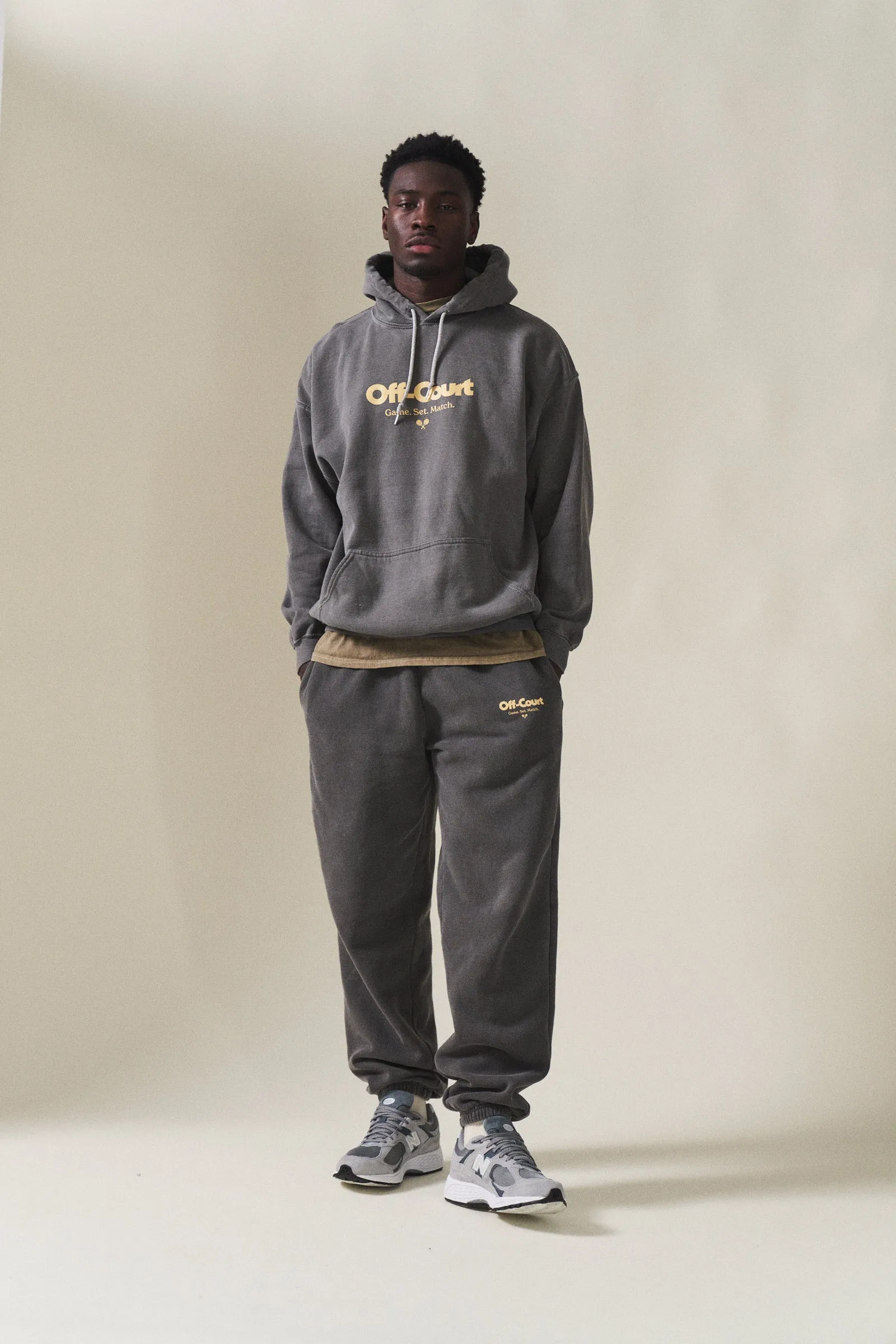 Vice 84 'Off-Court GSM' Hoodie & Jogger Set -  Vintage Washed Charcoal