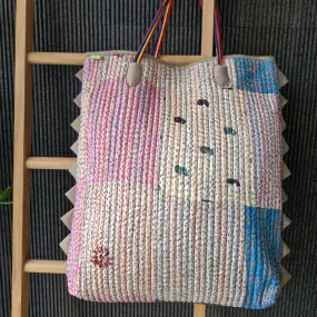 Vintage Kantha Tote Pastel