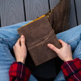 Vintage Leather Journal for women and men 9 x 6-inch Antique Handmade Deckle Edge Vintage Yellow Paper Leather Sketchbook - Book of Shadows Journal