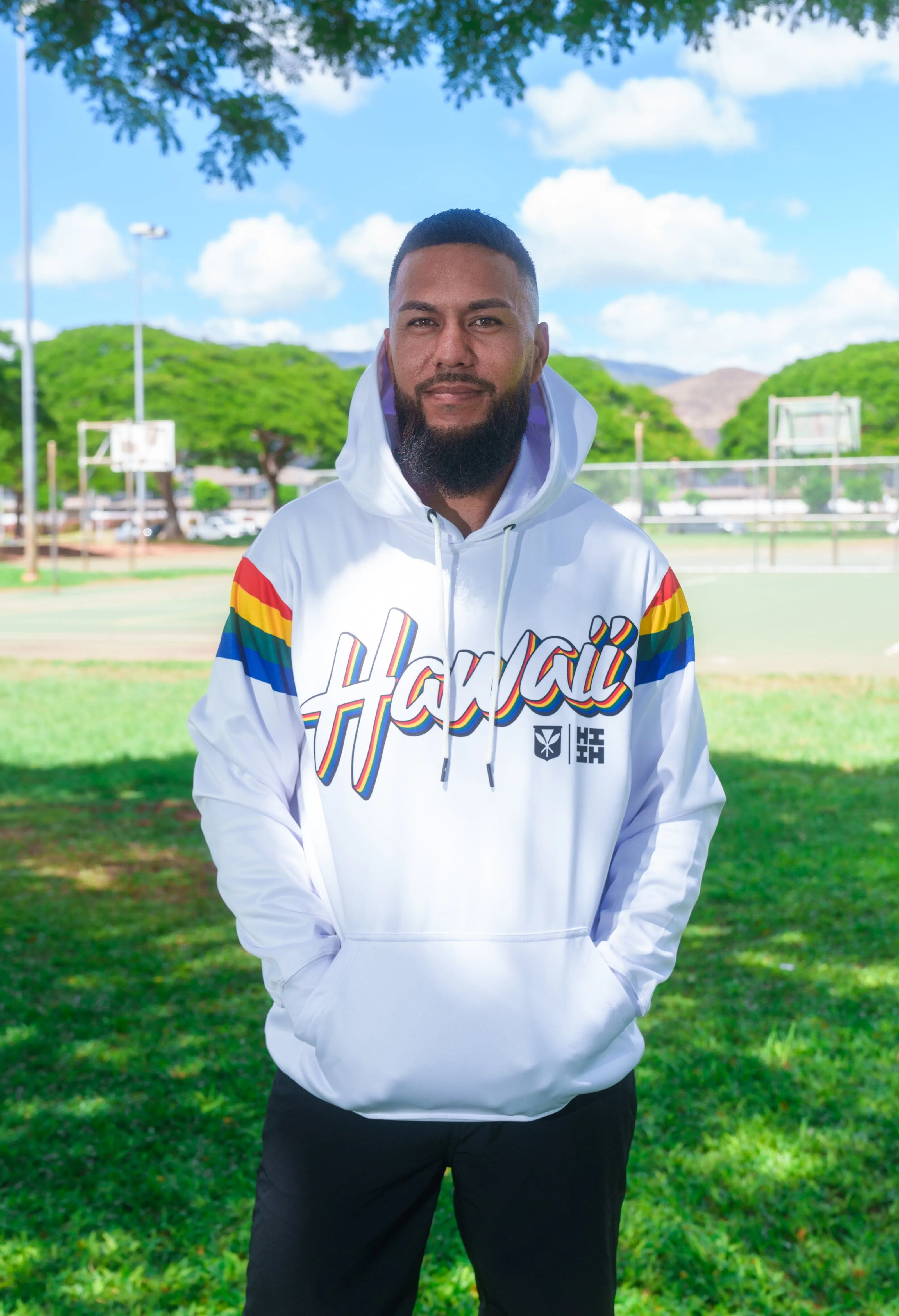 WHITE UH RETRO HOODIE