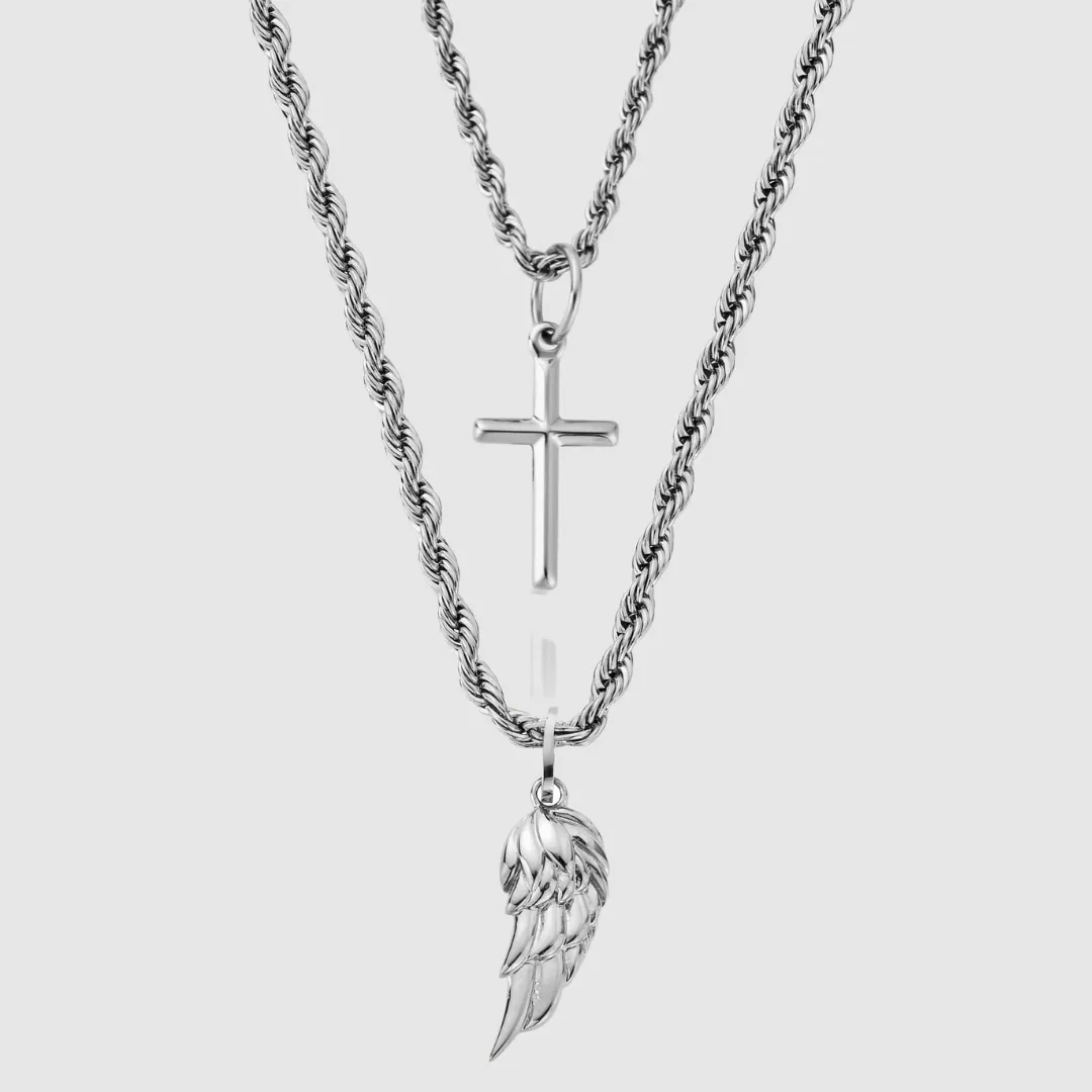 Wing x Cross Set (Silver)